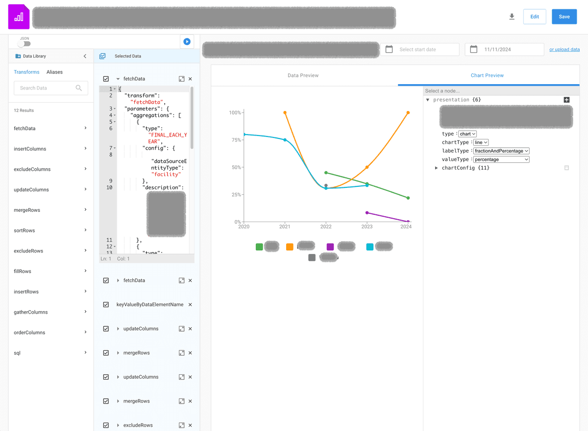 Data table feature